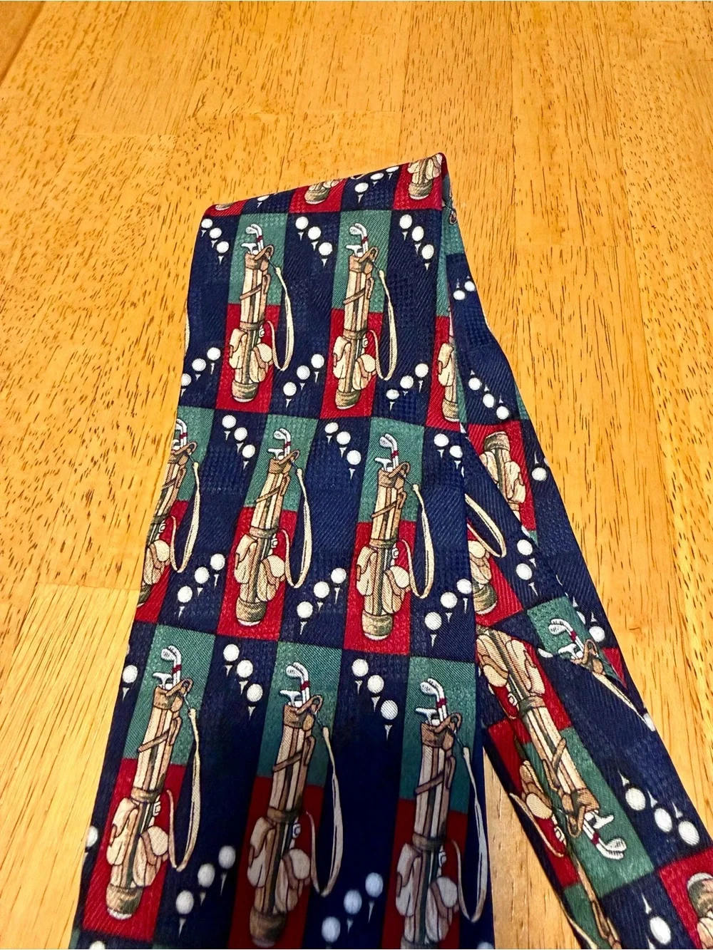 Vintage B. Forman Co. Golf Bag Pattern Novelty Silk Necktie ⛳️🏌️‍♂️